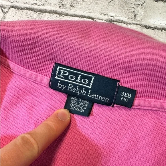 Polo Ralph Lauren mens 3XB Big pink big pony mesh cotton pique polo shirt EUC - Picture 2 of 6